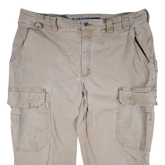 Duluth Flex Fire Hose Relaxed Fit Cargo Work Pants Mens 40x31 Brown Canvas 45507 - Picture 5 of 13